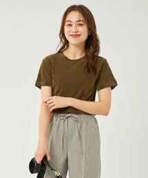 green label relaxing（グリーンレーベルリラクシング）の「シアー ベロア コンパクト Tシャツ（Tシャツ/カットソー）」