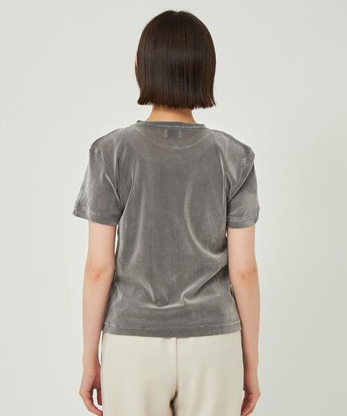 green label relaxing(グリーンレーベルリラクシング)の「シアー ベロア コンパクト Tシャツ(Tシャツ/カットソー・レディース・ライトグレー/ライトブルー/ブラック/ブラウン・FREE)」の14枚目の写真