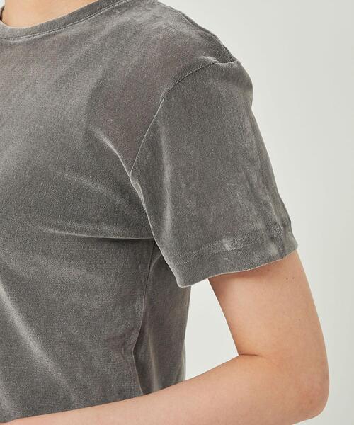 green label relaxing(グリーンレーベルリラクシング)の「シアー ベロア コンパクト Tシャツ(Tシャツ/カットソー・レディース・ライトグレー/ライトブルー/ブラック/ブラウン・FREE)」の10枚目の写真