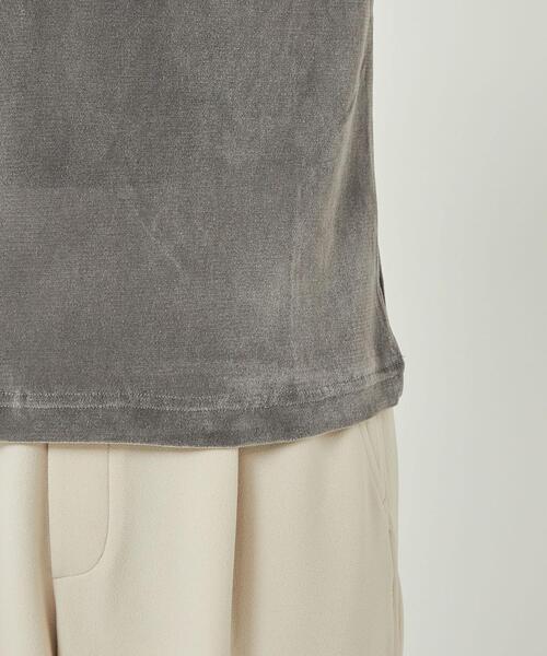 green label relaxing(グリーンレーベルリラクシング)の「シアー ベロア コンパクト Tシャツ(Tシャツ/カットソー・レディース・ライトグレー/ライトブルー/ブラック/ブラウン・FREE)」の5枚目の写真