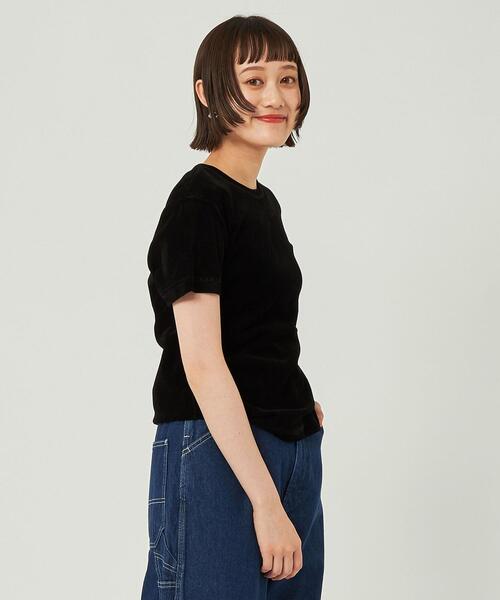 green label relaxing(グリーンレーベルリラクシング)の「シアー ベロア コンパクト Tシャツ(Tシャツ/カットソー・レディース・ライトグレー/ライトブルー/ブラック/ブラウン・FREE)」の9枚目の写真