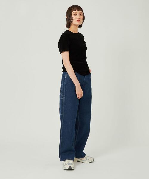 green label relaxing(グリーンレーベルリラクシング)の「シアー ベロア コンパクト Tシャツ(Tシャツ/カットソー・レディース・ライトグレー/ライトブルー/ブラック/ブラウン・FREE)」の15枚目の写真