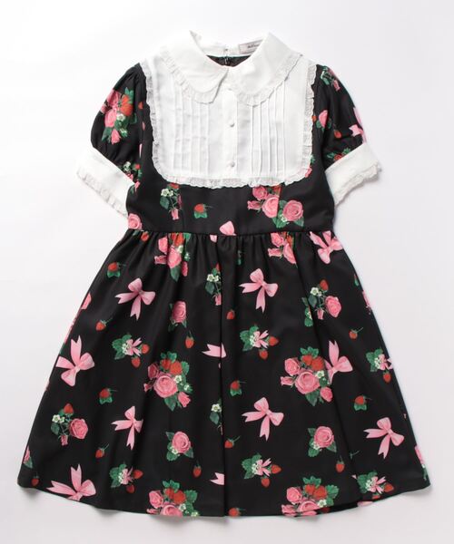 Ank Rouge（アンクルージュ）の「ストロベリーローズプリントワンピース（ワンピース・レディース・ピンク/ブラック/アイボリー・M）」の15枚目の写真