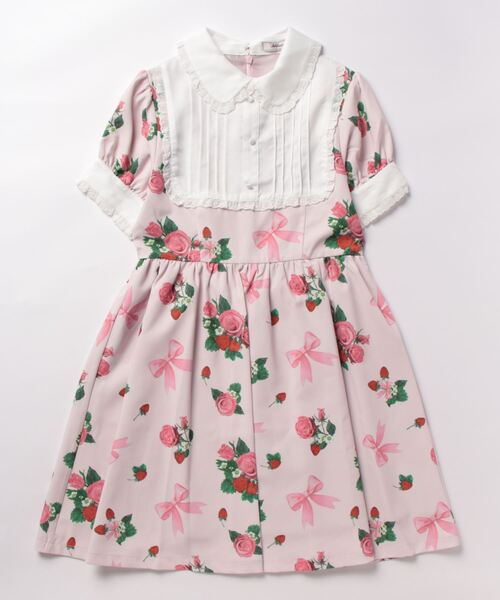 Ank Rouge（アンクルージュ）の「ストロベリーローズプリントワンピース（ワンピース・レディース・ピンク/ブラック/アイボリー・M）」の14枚目の写真