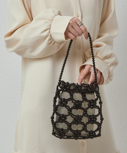 LA VORAGINE（ラ ヴォラジネ）の「ビーズミニハンドバッグ クラッチバッグ 結婚式 入学式 卒業式 成人式 パーティー セレモニー（クラッチバッグ・レディース・クリア/ホワイト/シルバー/グリーン/ブラック・FREE）」の22枚目の写真