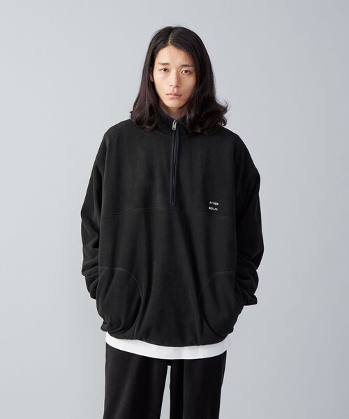 CITEN（シテン）の「＜CITEN＞フリース ハーフジップ プルオーバー（スウェット・メンズ・ベージュ/ライトブルー/ブラック・M/L）」の2枚目の写真