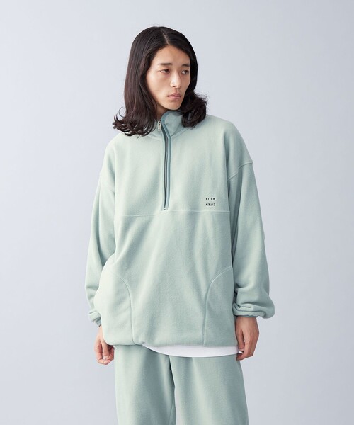 CITEN（シテン）の「＜CITEN＞フリース ハーフジップ プルオーバー（スウェット・メンズ・ベージュ/ライトブルー/ブラック・M/L）」の12枚目の写真