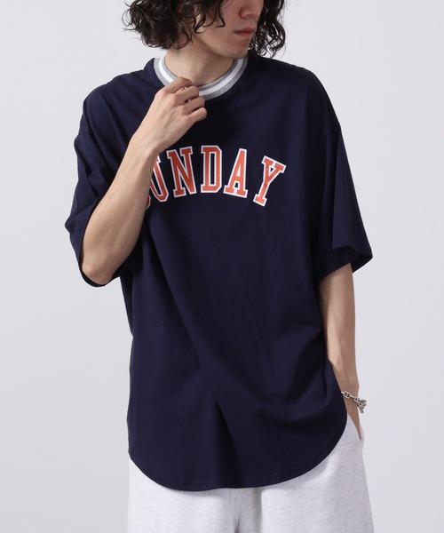 FUNALIVE(ファンアライブ)の「ラインリブ半袖プリントTシャツ(Tシャツ/カットソー・メンズ・ネイビー/ホワイト系1/ホワイト/ベージュ/グリーン系/グリーン/チャコール/杢グレー/ミント/ホワイト系/チャコールグレー/ネイビー系/ホワイト系2/ベージュ系/オレンジ/グリーン系1・M/L/XL)」の14枚目の写真