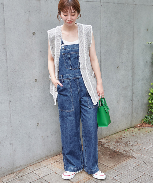 【美品】BC.STOCK リーンフレアーオーバーオール デニム B.C STOCK（ベーセーストック）の「リーンフレアOVERALL（サロペット