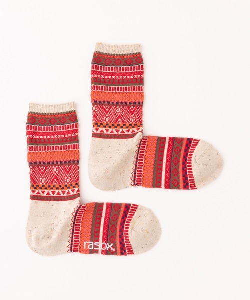 rasox（ラソックス）の「rasox（ラソックス）／　フェアアイル・コットン（ソックス/靴下・メンズ・ブルー/レッド/ブラウン・SMALL/LARGE/MEDIUM）」の3枚目の写真
