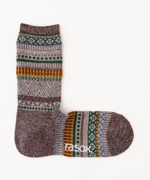 rasox（ラソックス）の「rasox（ラソックス）／　フェアアイル・コットン（ソックス/靴下・メンズ・ブルー/レッド/ブラウン・SMALL/LARGE/MEDIUM）」の7枚目の写真