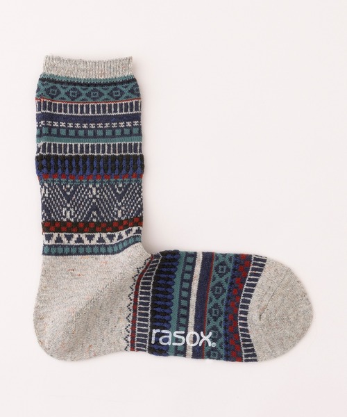 rasox（ラソックス）の「rasox（ラソックス）／　フェアアイル・コットン（ソックス/靴下・メンズ・ブルー/レッド/ブラウン・SMALL/LARGE/MEDIUM）」の8枚目の写真