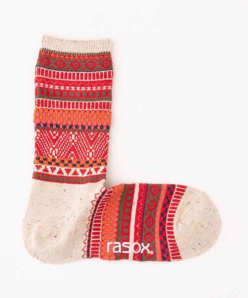 rasox（ラソックス）の「rasox（ラソックス）／　フェアアイル・コットン（ソックス/靴下・メンズ・ブルー/レッド/ブラウン・SMALL/LARGE/MEDIUM）」の9枚目の写真