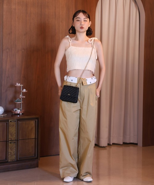 one after another NICE CLAUP（ワンアフターアナザーナイスクラップ）の「2WAY/折り返しチノパンツ（チノパンツ・レディース・グレー/キャメル/ブラック・SMALL/MEDIUM）」の3枚目の写真