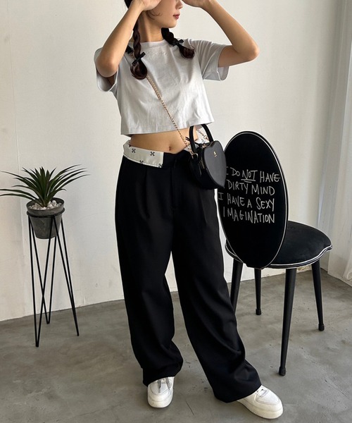 one after another NICE CLAUP（ワンアフターアナザーナイスクラップ）の「2WAY/折り返しチノパンツ（チノパンツ・レディース・グレー/キャメル/ブラック・SMALL/MEDIUM）」の7枚目の写真