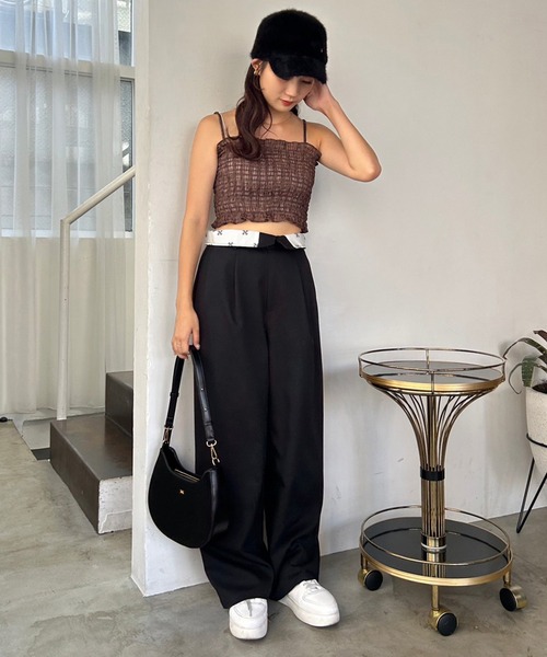 one after another NICE CLAUP（ワンアフターアナザーナイスクラップ）の「2WAY/折り返しチノパンツ（チノパンツ・レディース・グレー/キャメル/ブラック・SMALL/MEDIUM）」の4枚目の写真