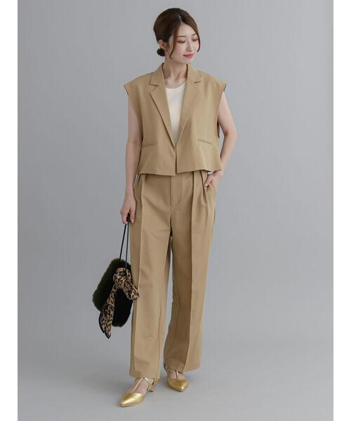 Te chichi（テチチ）の「2タックセミワイドパンツ（その他パンツ・レディース・ベージュ/グレー・S/M）」の4枚目の写真