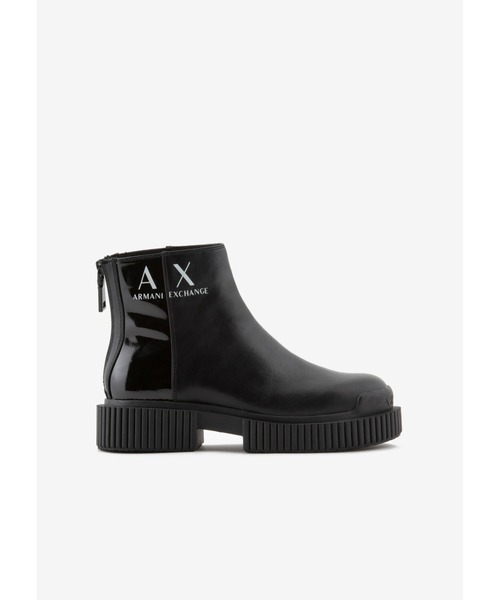 ARMANI EXCHANGE(アルマーニエクスチェンジ)の「【A|X アルマーニ エクスチェンジ】A|Xロゴ 切り替えショートブーツ(ブーツ・レディース・ブラック×ブラック・37/39/38/36)」の7枚目の写真