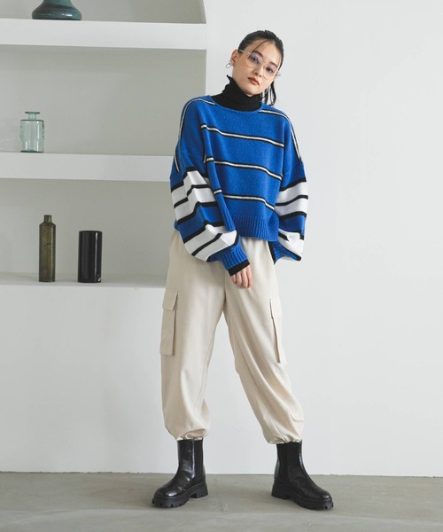 PERVERZE ボーダー クロップドニットセーター bohmal（ボマール）の「ボーダークロップドニット（ニット/セーター