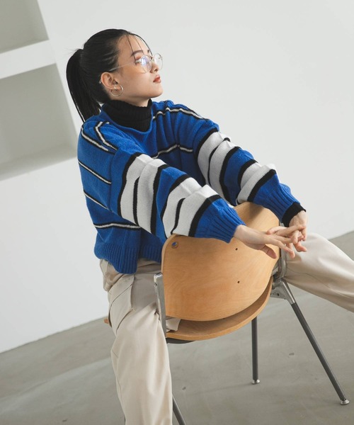 PERVERZE ボーダー クロップドニットセーター bohmal（ボマール）の「ボーダークロップドニット（ニット/セーター