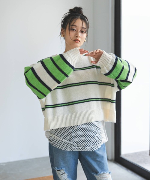 【美品】Ann Demeulemeester ボーダー ニット セーター XXS 美品】Ann Demeulemeester ボーダー ニット セーター XXS