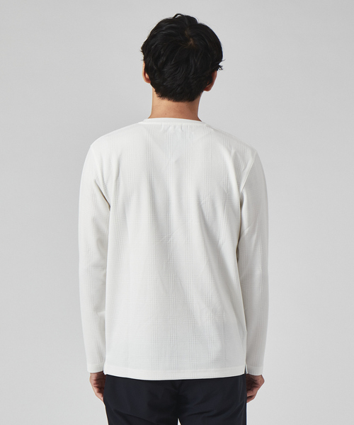 ABAHOUSE GRAY（アバハウスグレイ）の「【チェック柄】ジャガード クルーネック 長袖 Tシャツ（Tシャツ/カットソー・メンズ・グレイッシュベージュ/ホワイト/グリーン/ブラック・46/48）」の7枚目の写真