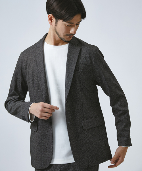 ABAHOUSE GRAY（アバハウスグレイ）の「【チェック柄】ジャガード クルーネック 長袖 Tシャツ（Tシャツ/カットソー・メンズ・グレイッシュベージュ/ホワイト/グリーン/ブラック・46/48）」の15枚目の写真