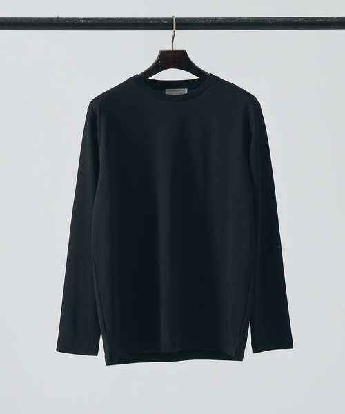 ABAHOUSE GRAY（アバハウスグレイ）の「【チェック柄】ジャガード クルーネック 長袖 Tシャツ（Tシャツ/カットソー・メンズ・グレイッシュベージュ/ホワイト/グリーン/ブラック・46/48）」の21枚目の写真