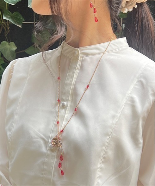 axes femme(アクシーズファム)の「彼岸花モチーフネックレス(ネックレス・レディース・アンティークシルバー/アンティークゴールド・FREE)」の2枚目の写真