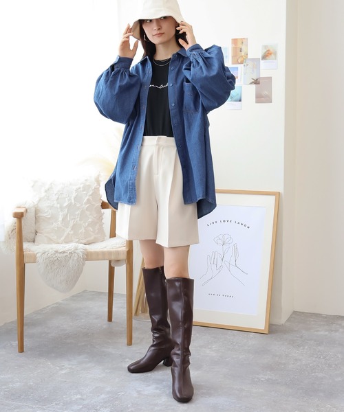 Social GIRL(ソーシャルガール)の「デニムシャツ(シャツ/ブラウス・レディース・ブルー/ネイビー・M)」の7枚目の写真