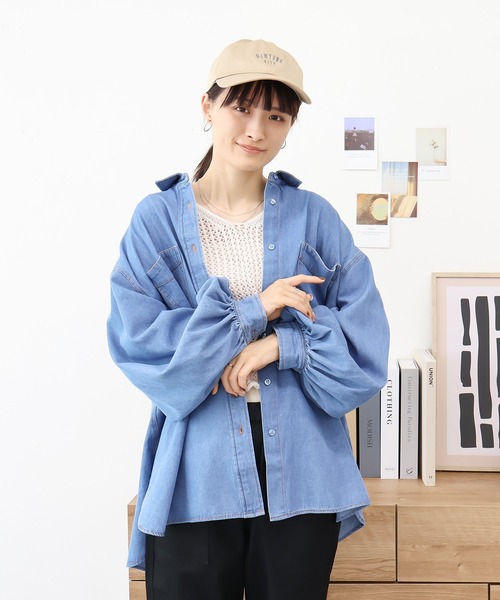 Social GIRL(ソーシャルガール)の「デニムシャツ(シャツ/ブラウス・レディース・ブルー/ネイビー・M)」の18枚目の写真