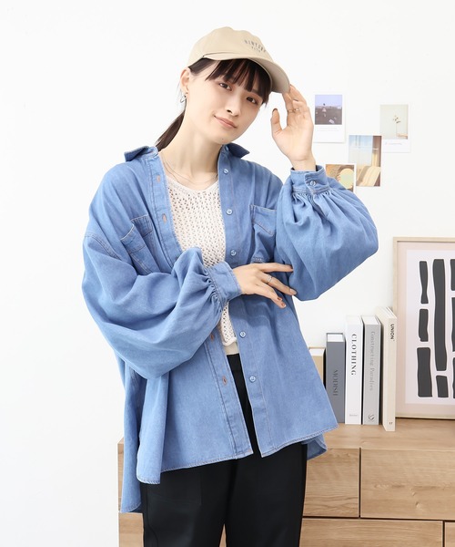 Social GIRL(ソーシャルガール)の「デニムシャツ(シャツ/ブラウス・レディース・ブルー/ネイビー・M)」の19枚目の写真