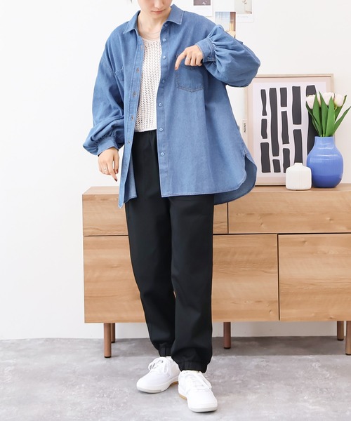 Social GIRL(ソーシャルガール)の「デニムシャツ(シャツ/ブラウス・レディース・ブルー/ネイビー・M)」の21枚目の写真