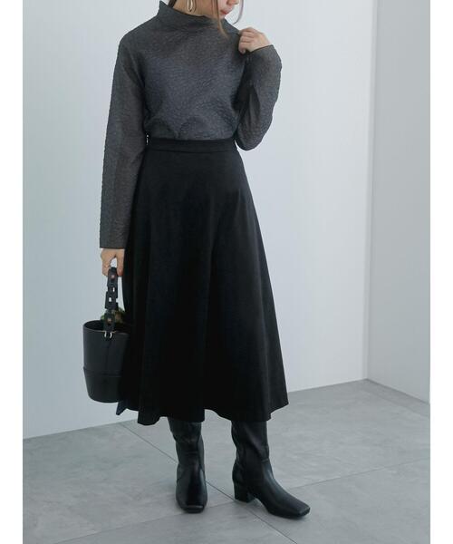 Te chichi（テチチ）の「エコレザーフレアスカート（スカート・レディース・ブラック/ブラウン・M/S）」の7枚目の写真