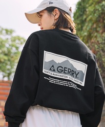 GERRY/ジェリー 別注 バックサークルロゴプリント ビッグシルエット長袖Tシャツブラック系