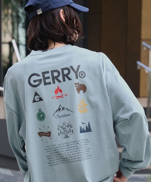 GERRY（ジェリー）の「GERRY/ジェリー 別注 バックサークルロゴプリント ビッグシルエット長袖Tシャツ（Tシャツ/カットソー・メンズ・オフホワイト/カーキ/ネイビー/ブラック/ダークブラウン/アッシュグレー/ブルー/ブルーグリーン/グレイッシュベージュ/ホワイト系/ブラック系/スモークピンク/スミクロ/ブラック系1/ブルー系1/ピンク系1/ホワイト系1/ネイビー系1・L/M/XL/S）」の16枚目の写真