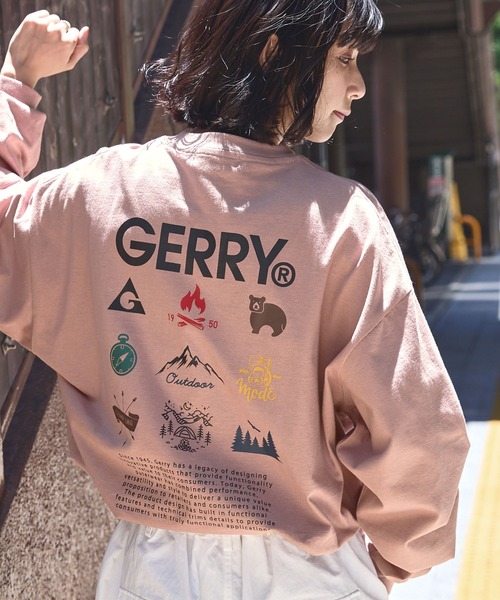 GERRY（ジェリー）の「GERRY/ジェリー 別注 バックサークルロゴプリント ビッグシルエット長袖Tシャツ（Tシャツ/カットソー・メンズ・オフホワイト/カーキ/ネイビー/ブラック/ダークブラウン/アッシュグレー/ブルー/ブルーグリーン/グレイッシュベージュ/ホワイト系/ブラック系/スモークピンク/スミクロ/ブラック系1/ブルー系1/ピンク系1/ホワイト系1/ネイビー系1・L/M/XL/S）」の18枚目の写真