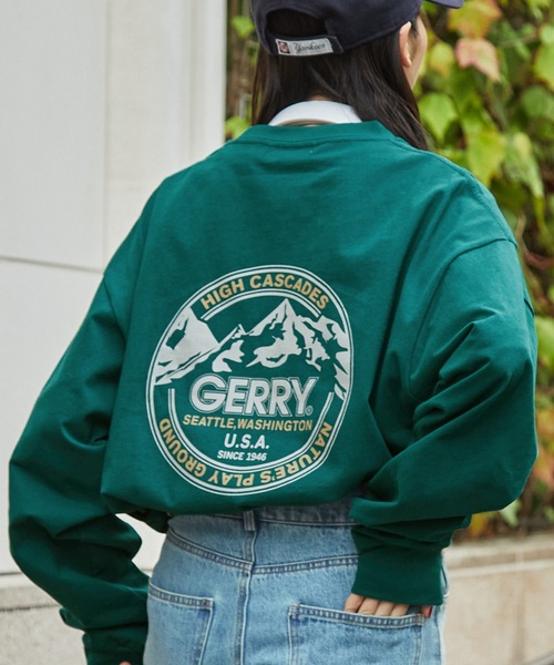 GERRY（ジェリー）の「GERRY/ジェリー 別注 バックサークルロゴプリント ビッグシルエット長袖Tシャツ（Tシャツ/カットソー・メンズ・オフホワイト/カーキ/ネイビー/ブラック/ダークブラウン/アッシュグレー/ブルー/ブルーグリーン/グレイッシュベージュ/ホワイト系/ブラック系/スモークピンク/スミクロ/ブラック系1/ブルー系1/ピンク系1/ホワイト系1/ネイビー系1・L/M/XL/S）」の14枚目の写真