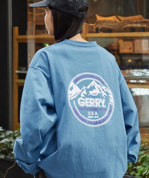 GERRY（ジェリー）の「GERRY/ジェリー 別注 バックサークルロゴプリント ビッグシルエット長袖Tシャツ（Tシャツ/カットソー・メンズ・オフホワイト/カーキ/ネイビー/ブラック/ダークブラウン/アッシュグレー/ブルー/ブルーグリーン/グレイッシュベージュ/ホワイト系/ブラック系/スモークピンク/スミクロ/ブラック系1/ブルー系1/ピンク系1/ホワイト系1/ネイビー系1・L/M/XL/S）」の13枚目の写真