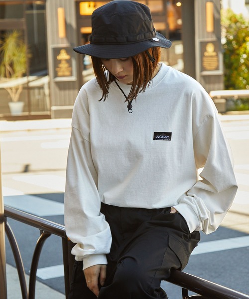 GERRY（ジェリー）の「GERRY/ジェリー 別注 バックサークルロゴプリント ビッグシルエット長袖Tシャツ（Tシャツ/カットソー・メンズ・オフホワイト/カーキ/ネイビー/ブラック/ダークブラウン/アッシュグレー/ブルー/ブルーグリーン/グレイッシュベージュ/ホワイト系/ブラック系/スモークピンク/スミクロ/ブラック系1/ブルー系1/ピンク系1/ホワイト系1/ネイビー系1・L/M/XL/S）」の21枚目の写真