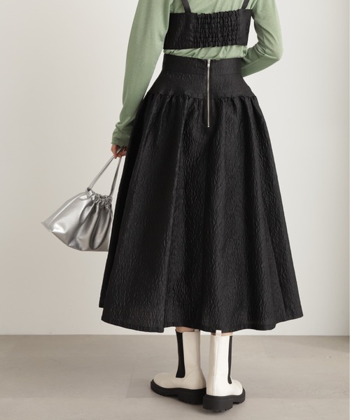 N.(N. Natural Beauty Basic)(エヌエヌナチュラルビューティーベーシック)の「【S Size Line】◆ステッチギャザーフクレジャガードスカート(スカート・レディース・クリーム/ブラック・MEDIUM/SMALL)」の4枚目の写真