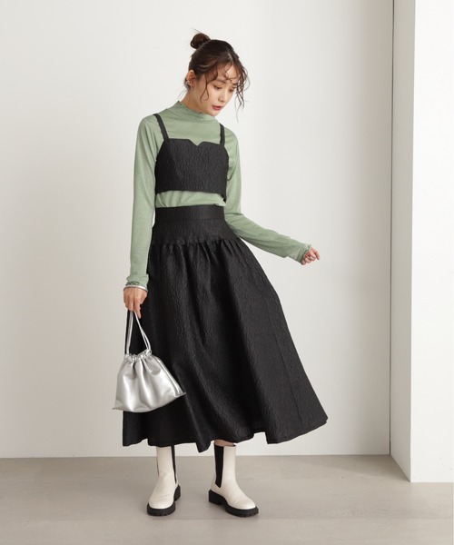 N.(N. Natural Beauty Basic)(エヌエヌナチュラルビューティーベーシック)の「【S Size Line】◆ステッチギャザーフクレジャガードスカート(スカート・レディース・クリーム/ブラック・MEDIUM/SMALL)」の5枚目の写真