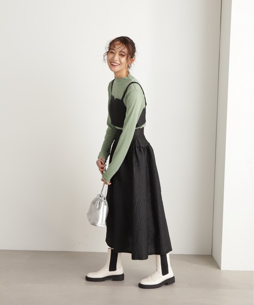 N.(N. Natural Beauty Basic)(エヌエヌナチュラルビューティーベーシック)の「【S Size Line】◆ステッチギャザーフクレジャガードスカート(スカート・レディース・クリーム/ブラック・MEDIUM/SMALL)」の6枚目の写真