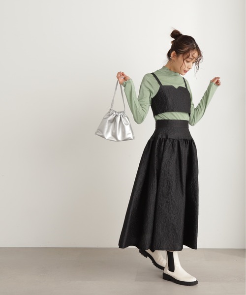 N.(N. Natural Beauty Basic)(エヌエヌナチュラルビューティーベーシック)の「【S Size Line】◆ステッチギャザーフクレジャガードスカート(スカート・レディース・クリーム/ブラック・MEDIUM/SMALL)」の7枚目の写真