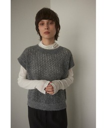 BLACK BY MOUSSY | mesh knit vest(メッシュニットベスト)(ベスト)
