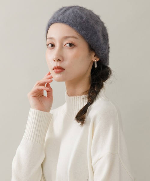 KATHARINE ROSS(キャサリンロス)の「【KATHARINE ROSS】アンゴラベレー(ハンチング/ベレー帽・レディース・ブラウン/ワイン/グレー/ベージュ/ネイビー/ブラック・MEDIUM)」の3枚目の写真