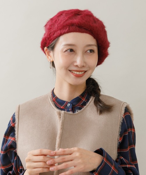 KATHARINE ROSS(キャサリンロス)の「【KATHARINE ROSS】アンゴラベレー(ハンチング/ベレー帽・レディース・ブラウン/ワイン/グレー/ベージュ/ネイビー/ブラック・MEDIUM)」の6枚目の写真