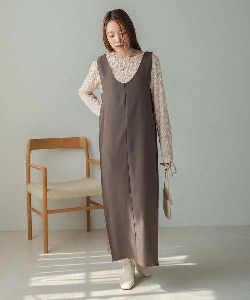 Bab(バブ)の「前後2WAYウェーブトップス(Tシャツ/カットソー・レディース・チャコールグレー/ブラウン/ホワイト系その他・FREE)」の11枚目の写真