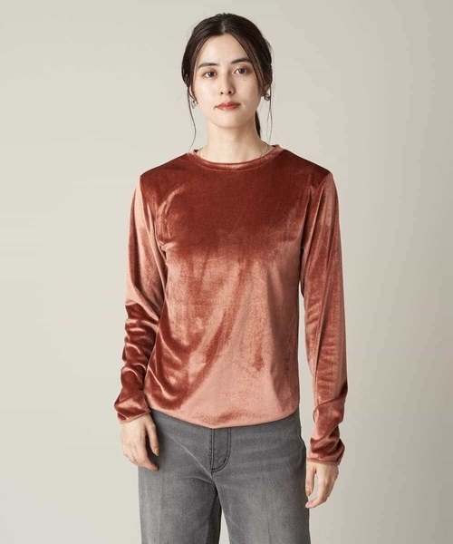 a.v.v(アーヴェヴェ)の「ロングスリーブベロアカットソー(Tシャツ/カットソー・レディース・オレンジ/ベージュ/カーキ・42/34/38/40/36)」の11枚目の写真