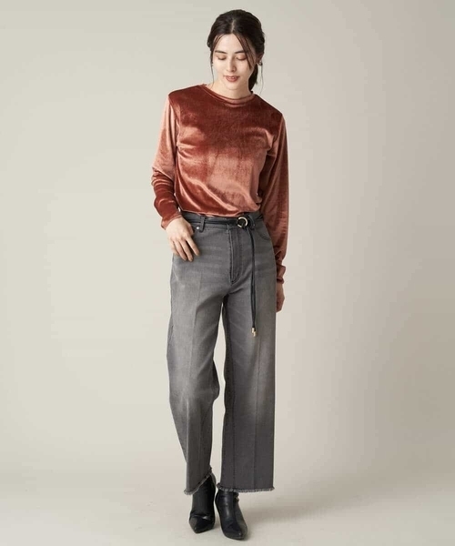 a.v.v(アーヴェヴェ)の「ロングスリーブベロアカットソー(Tシャツ/カットソー・レディース・オレンジ/ベージュ/カーキ・42/34/38/40/36)」の22枚目の写真